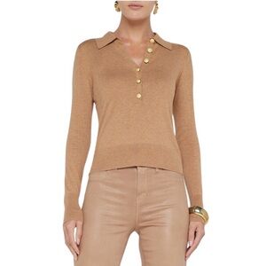 L'AGENCE Sterling Knit Polo Sweater